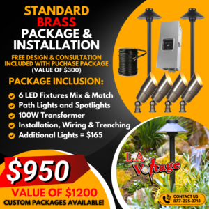 Standard Brass Landscape Lighting Package