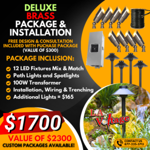 Deluxe Brass Landscape Lighting Package