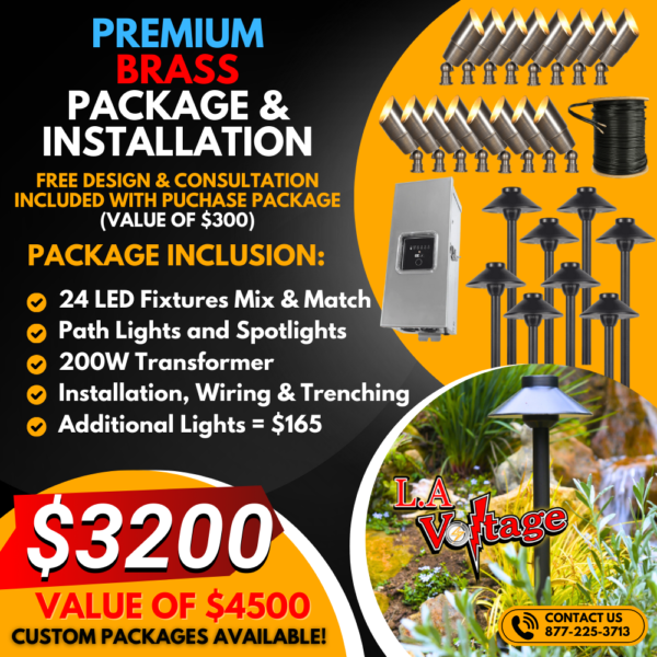 Premium Brass Landscape Lighting Package