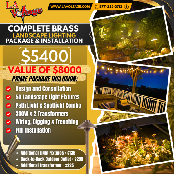 Complete Brass Landscape Lighting Package